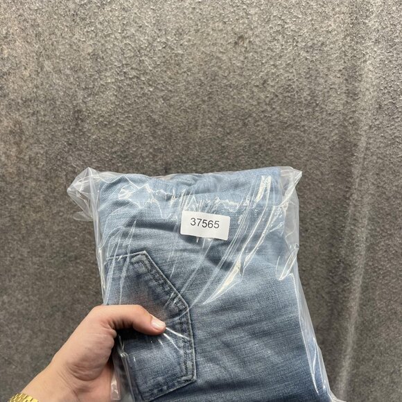 7 For All Mankind Jeans Mens 32 Blue Relaxed Fit Made USA Stretch Denim - Picture 9 of 9